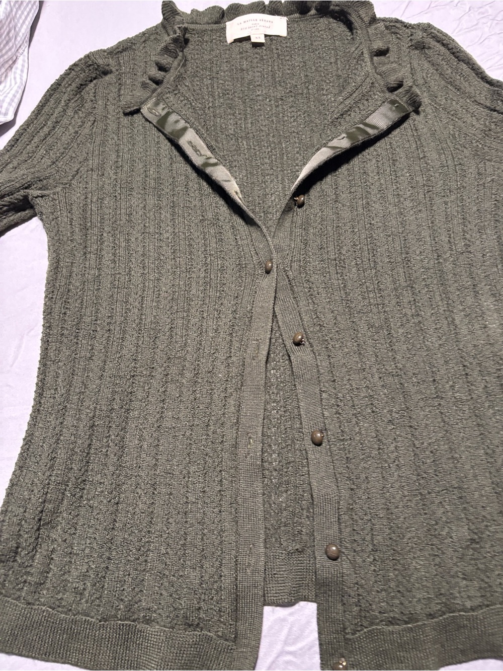 La Maille Sézane Olive Green Knit Sweater - Picture 3 of 13